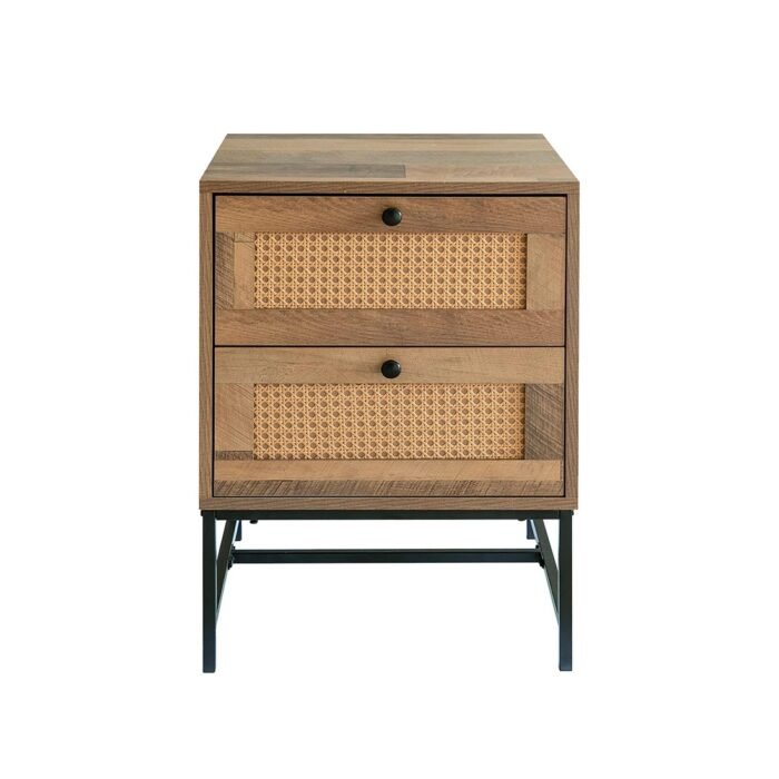 Solid Wood Rattan Tv Unit – Natural Finish - Image 3