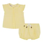Baby Girls Gauze Flutter Sleeve Top and Bloomer